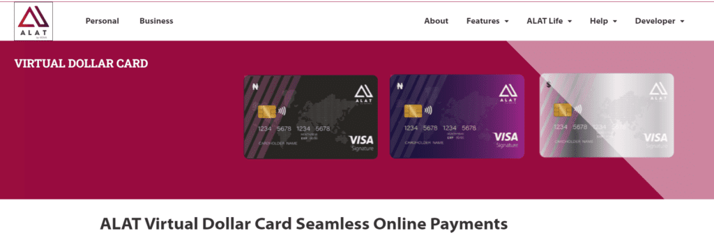 Wema Bank operates the ALAT Virtual Dollar Card, a full banking system that includes a bank account, real debit card, savings, loans, and one of the best virtual dollar cards in Nigeria