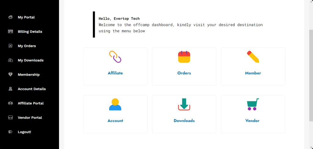 How To Manage Your Offcamp Account
