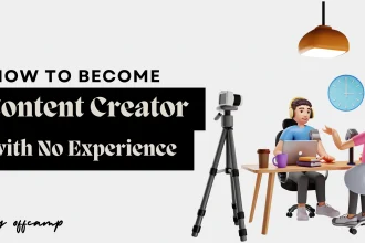 Beginning content creator with smartphone setting up first video