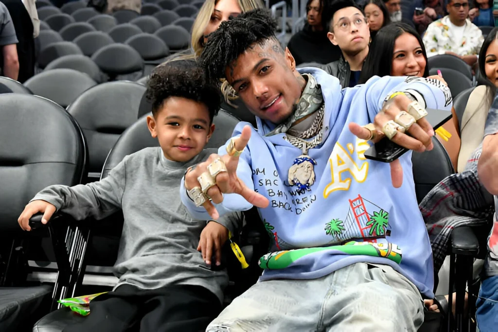 Blueface with son Javaughn J Porter during family outing in Los Angeles