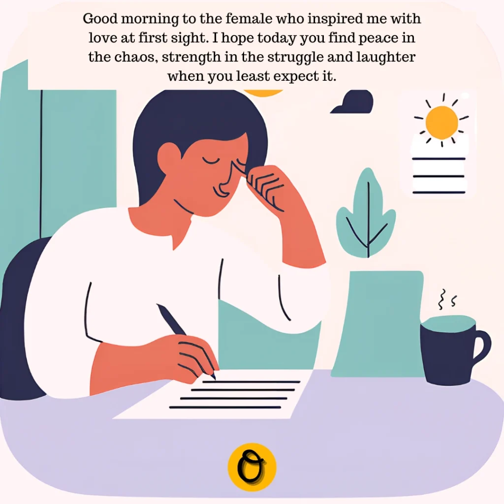 Beautiful good morning message for her displayed on smartphone screen with coffee and flowers in romantic morning setting
