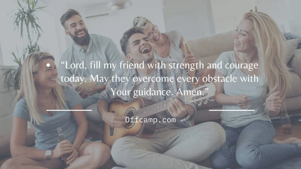 Two friends praying together in morning sunlight showing spiritual friendship connection and good morning prayer support