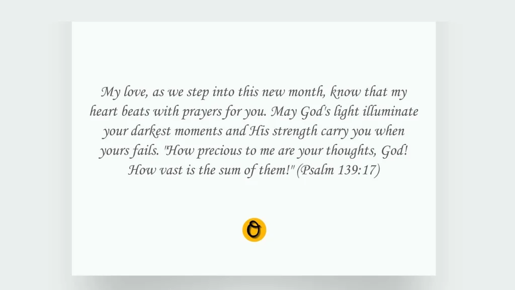 Christian couple praying together with hands joined over open Bible for new month blessings