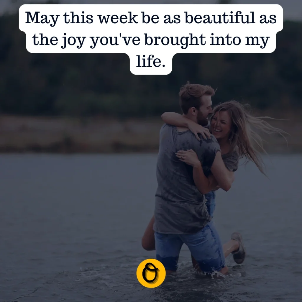 Heart-shaped hands in prayer position with new week blessing message for beloved partner