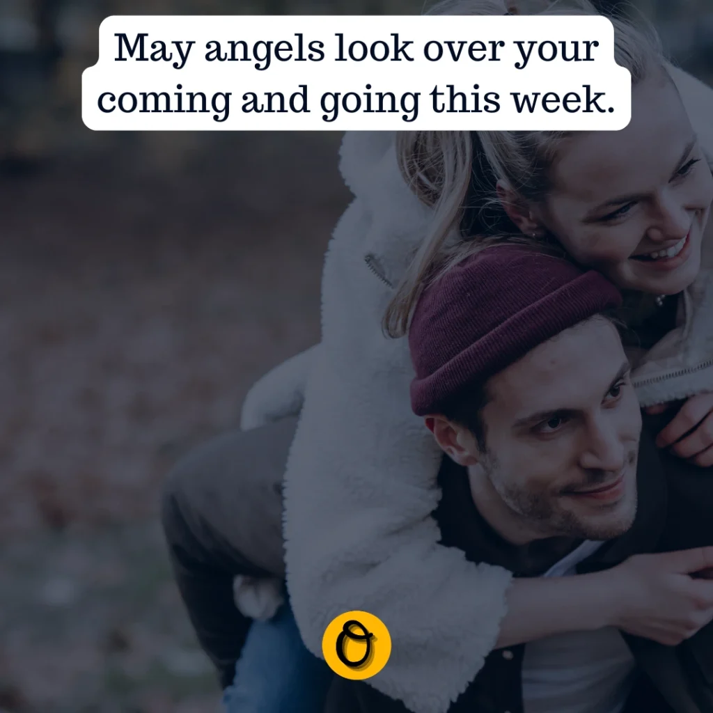 Beautiful morning sunrise with new week prayer message overlay for romantic blessing