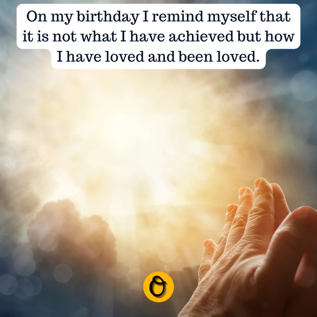 Woman writing heartfelt birthday prayer to myself in journal with inspirational quotes