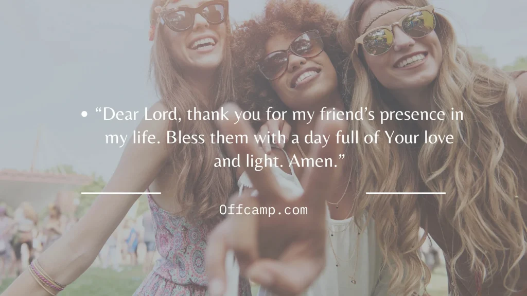 Beautiful sunrise over peaceful landscape with good morning prayer for a friend text overlay and spiritual morning blessing message