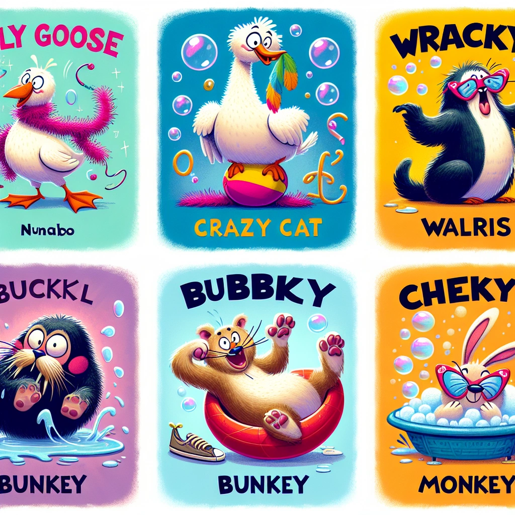Animal-based funny names to call people with character illustrations