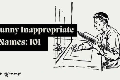 Bathroom humor names illustrated with appropriate symbols