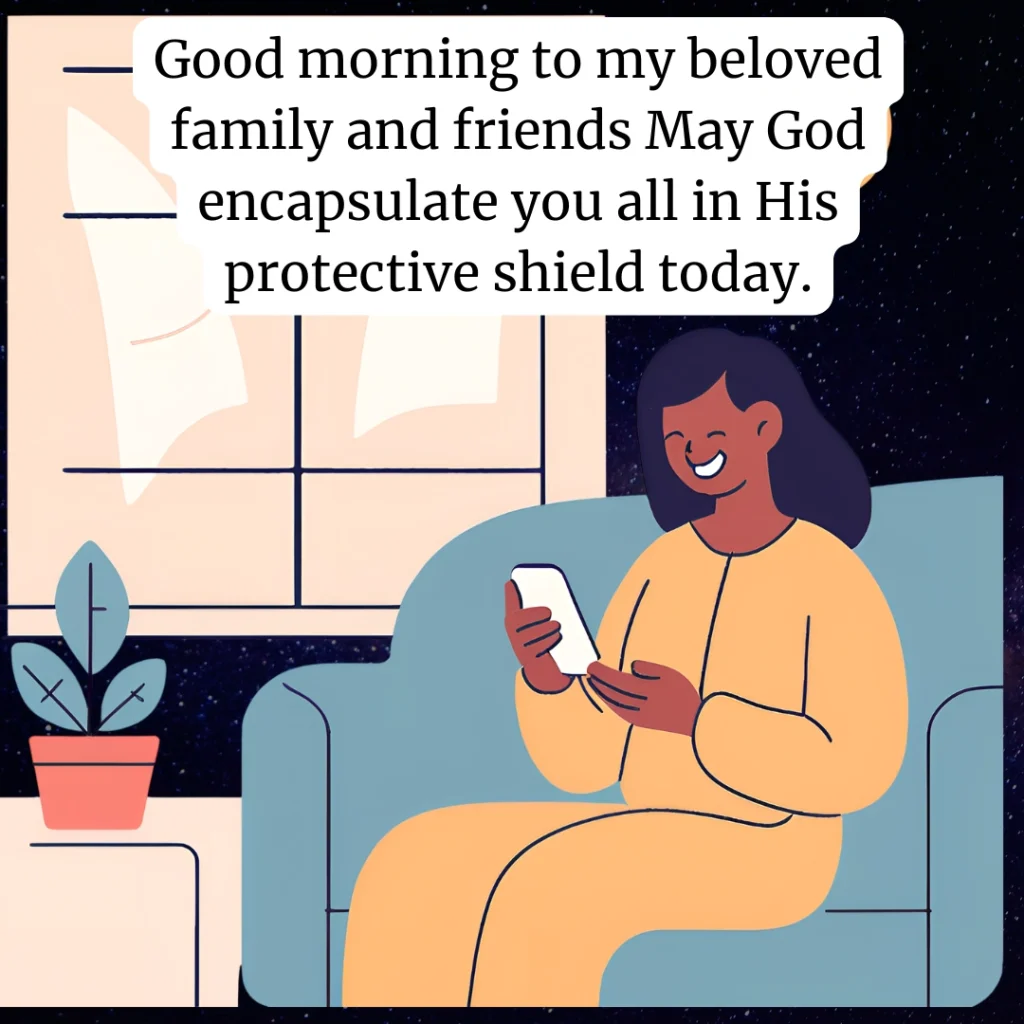 Hands holding smartphone displaying heartfelt good morning prayer message for friend