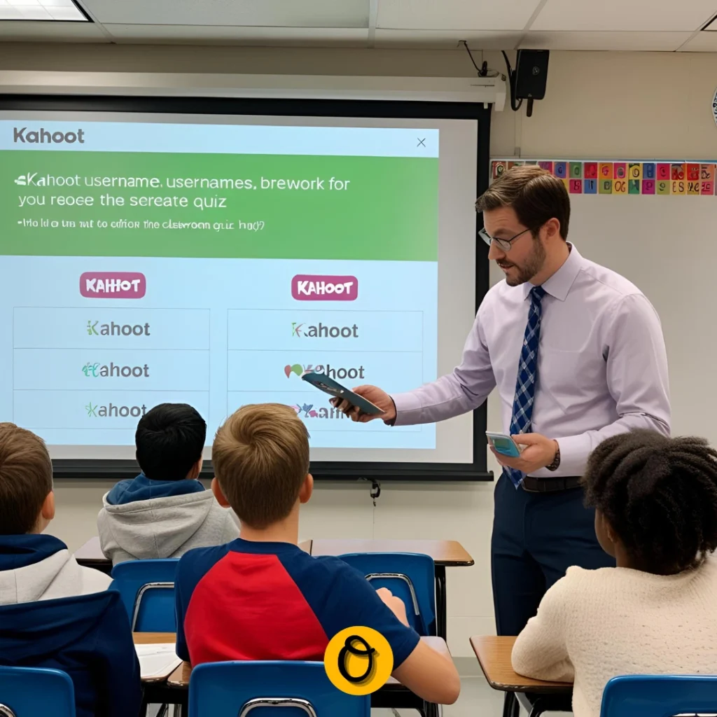 Teacher reviewing Kahoot usernames before classroom quiz