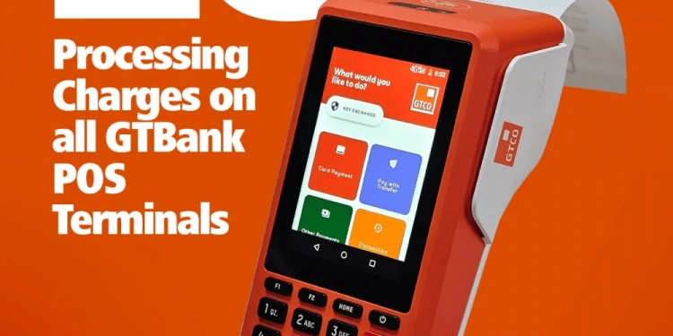 Close-up of modern Android POS terminal printing receipt in Lagos shop