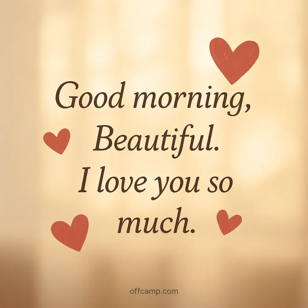 Romantic good morning message for her on mobile phone with rose petals and morning coffee cup creating intimate morning atmosphere
