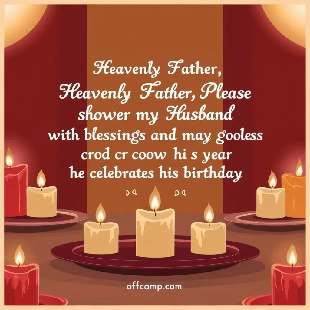Happy birthday prayer for my husband with romantic candle-lit setting perfect for expressing love and faith on his special day