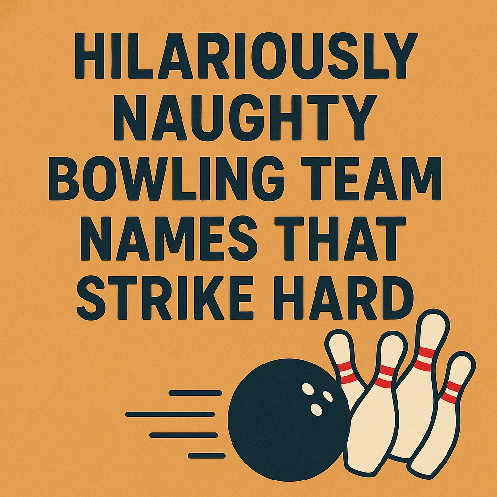 Bowling team with funny perverted team names on their shirts