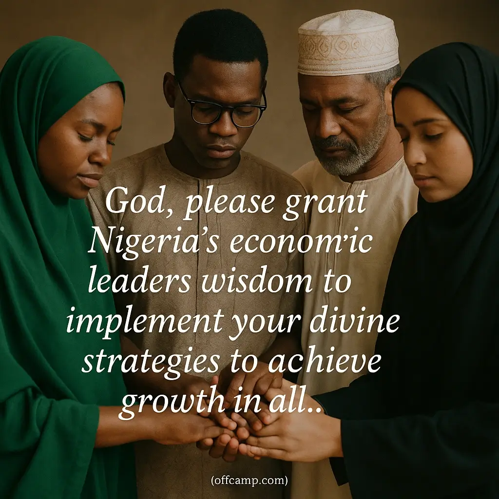 Nigerian Christians and Muslims joining hands in prayer for Nigeria's prosperity, unity and divine intervention for the nation