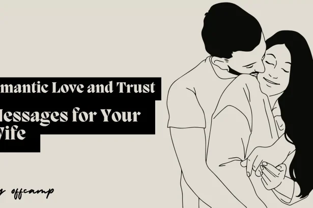 Romantic love and trust messages for your wife displayed on beautiful notecard with roses