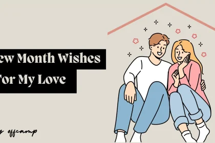 Woman reading sweet new month wishes for my love message on her phone