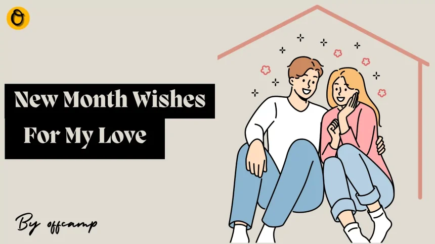 Woman reading sweet new month wishes for my love message on her phone