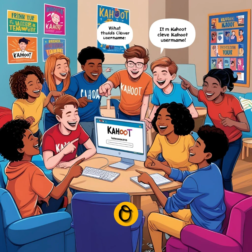 Students laughing at clever Kahoot usernames