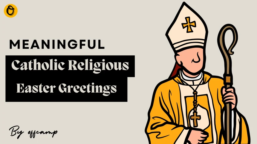 Traditional Catholic religious Easter greetings with scripture references