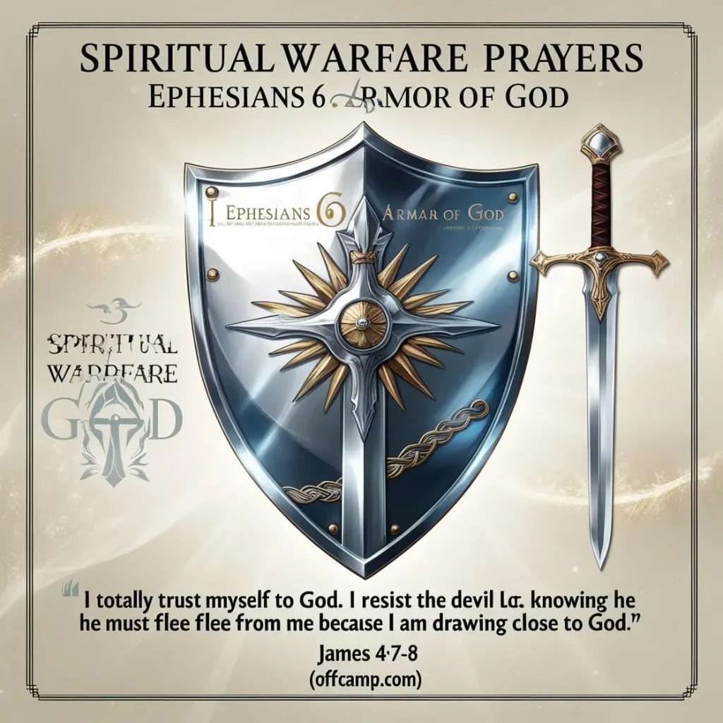 Midnight warfare prayers illustrated with a person praying intently at night with scripture-based declarations bringing light into darkness