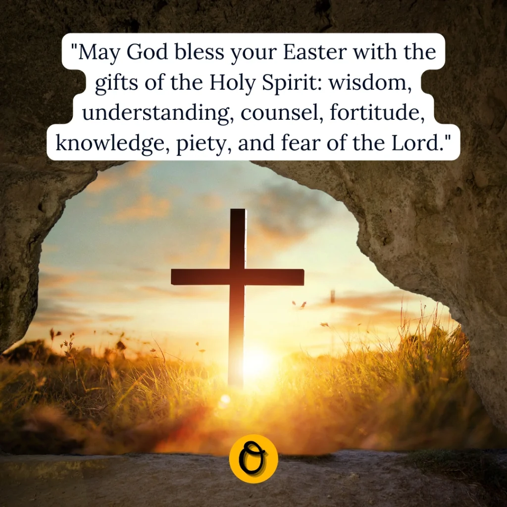 Priest delivering Catholic religious Easter greetings at Mass