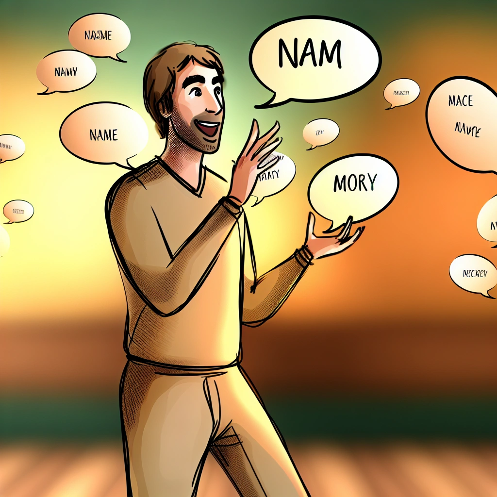 Person explaining names that sound like something else during conversation