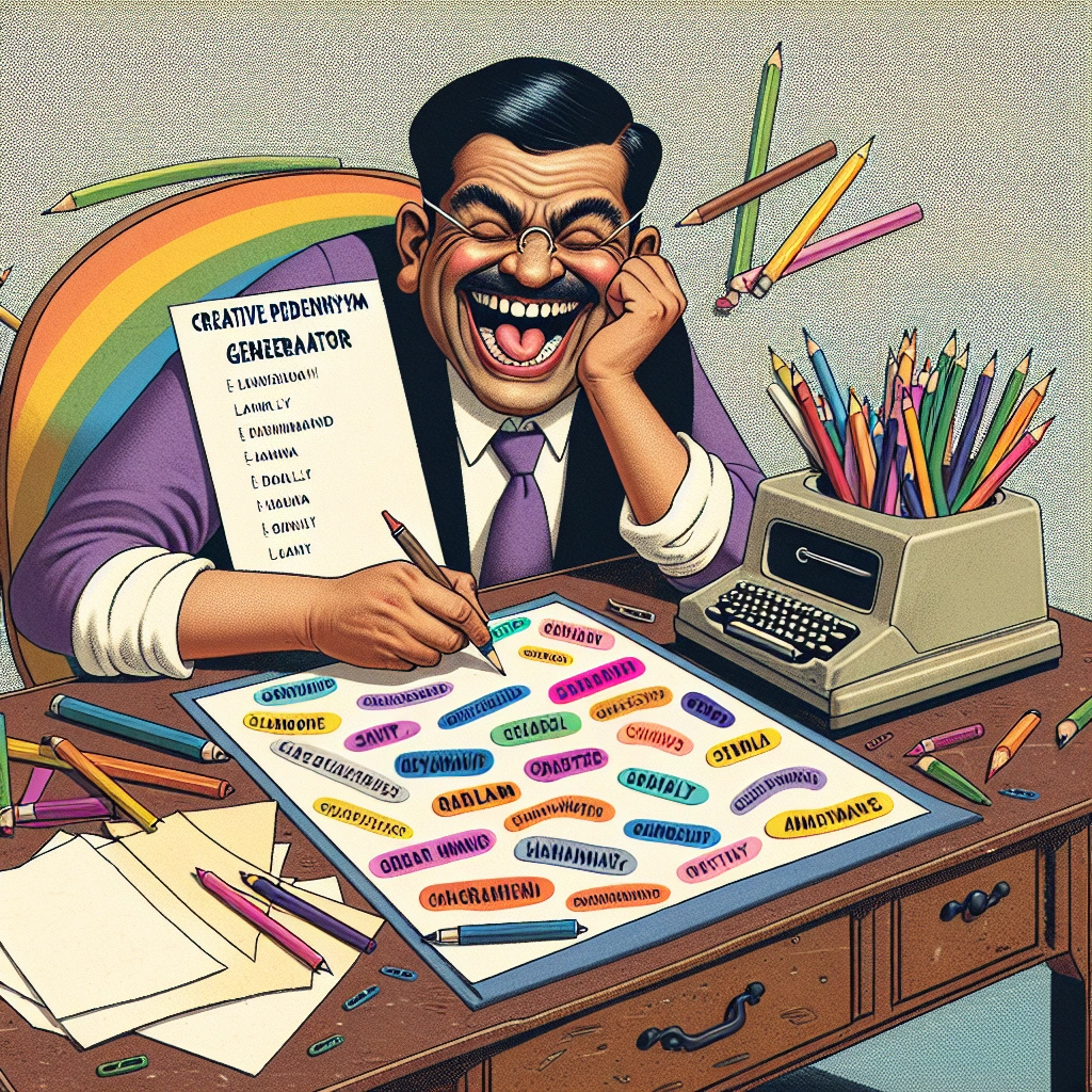 Person using a perverted names generator formula worksheet