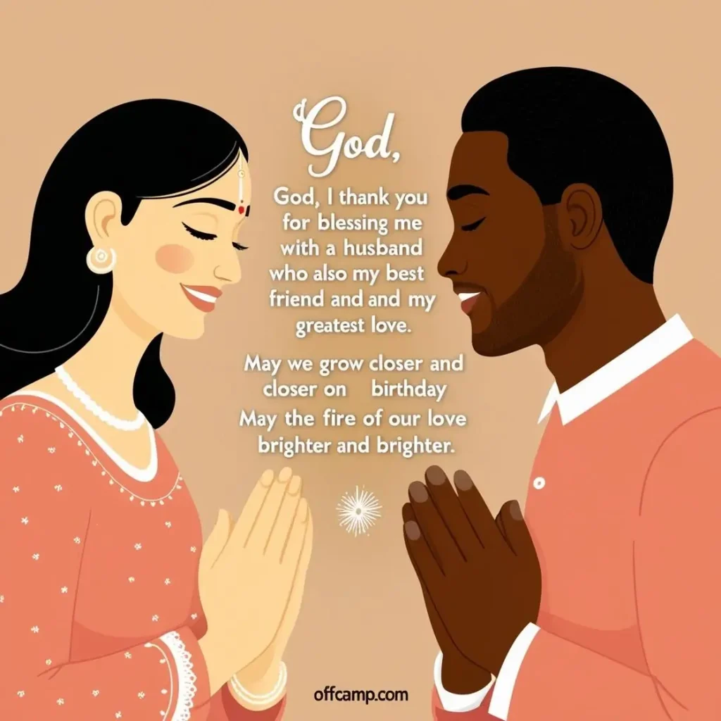 A wife holding hands with her husband while saying a heartfelt happy birthday prayer for my husband during his celebration