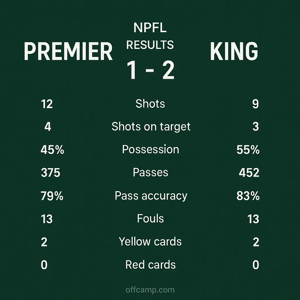 Nigeria Premier Football League table on Premier King Results platform