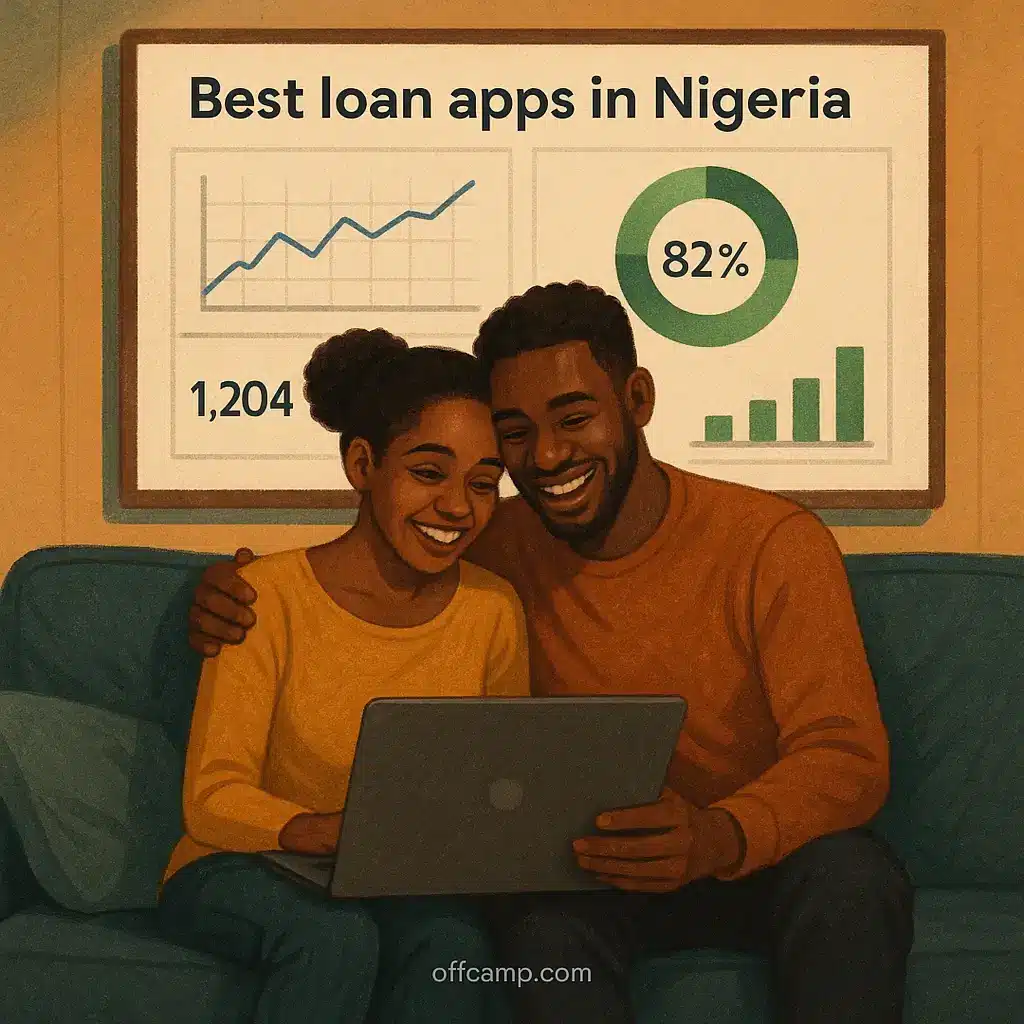 Nigerian loan app user checking approval status on smartphone with excitement