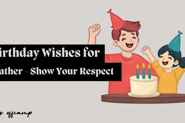 Father celebrating birthday with birthday wishes for father collection displayed around him