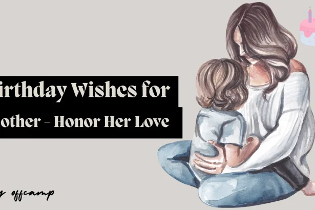 Mother celebrating birthday with birthday wishes