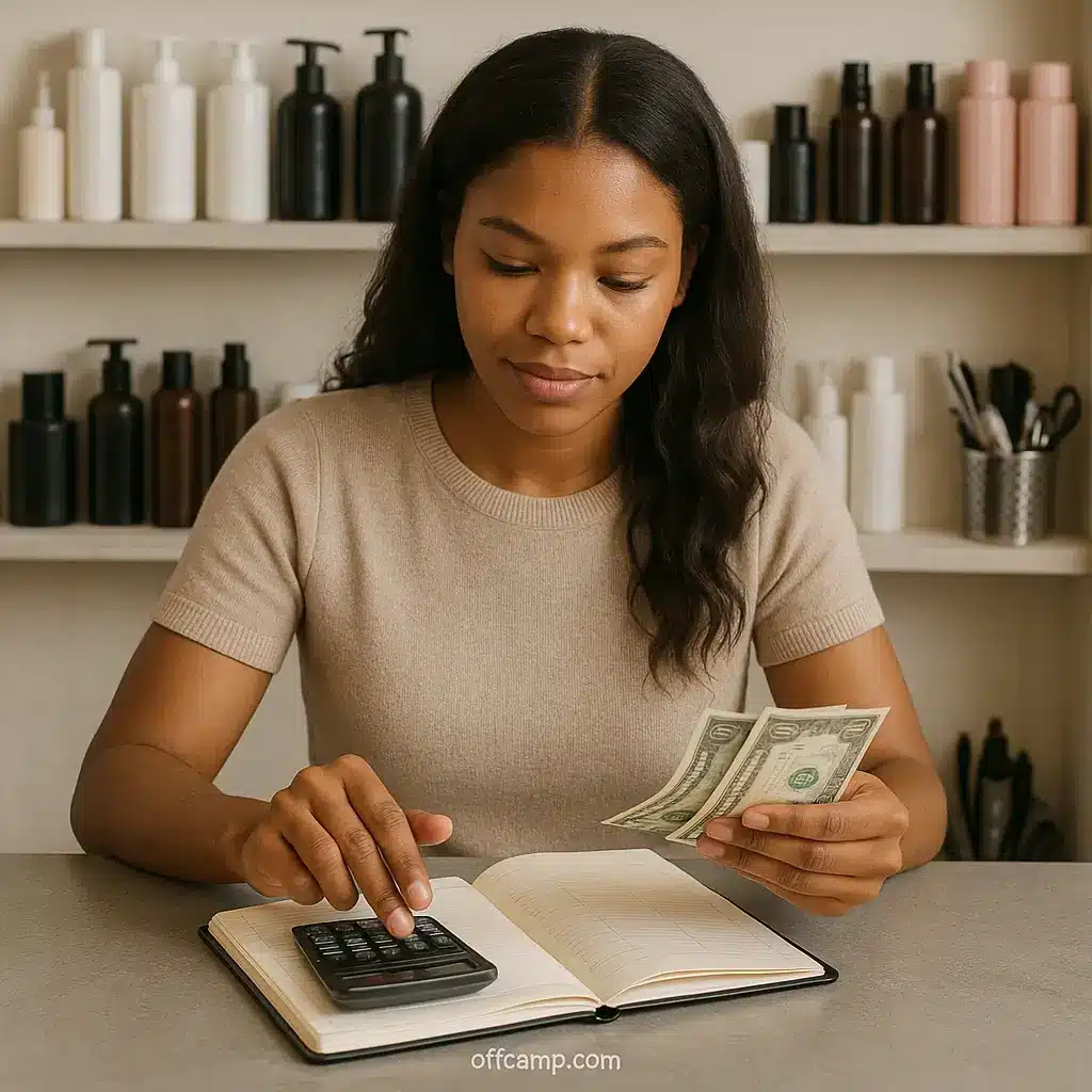 Young woman providing beauty services earning daily income in Nigeria