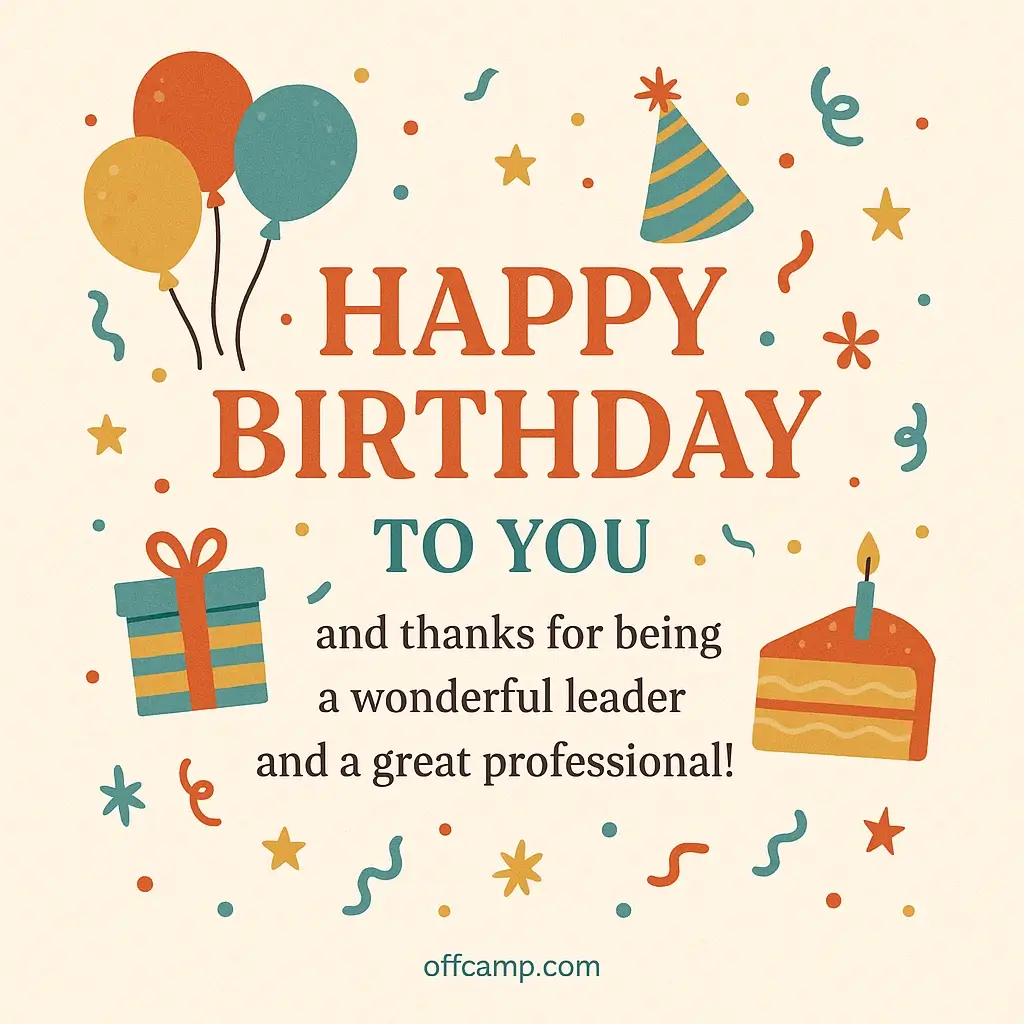 Professional Happy Birthday Wishes to My Boss