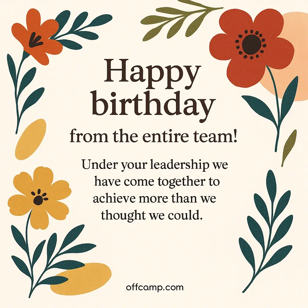 Team Happy Birthday Wishes to My Boss