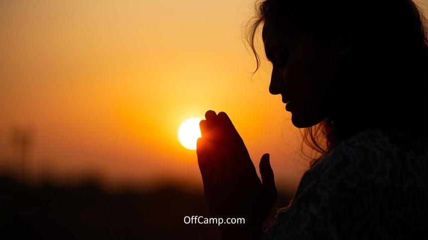 Beautiful good evening prayer for her written in elegant typography with romantic candlelight and flowers