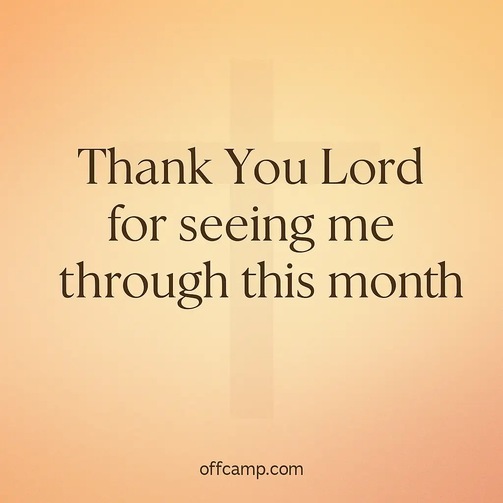 Last day of month prayer card with thanksgiving message