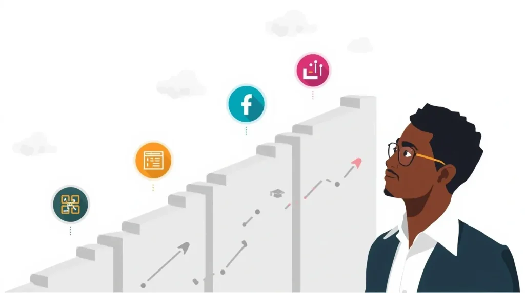 Visual roadmap for Nigerian professionals pursuing remote work portals nigeria with skill icons and career progression paths