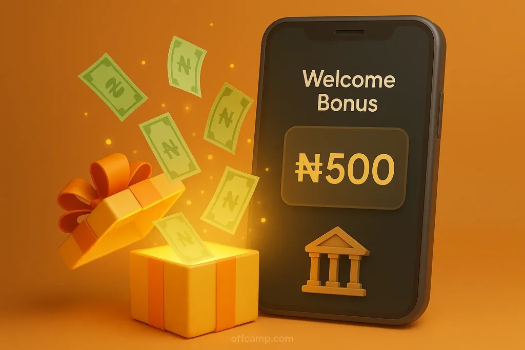 Signup bonus apps that pay real money in Nigeria showing welcome rewards