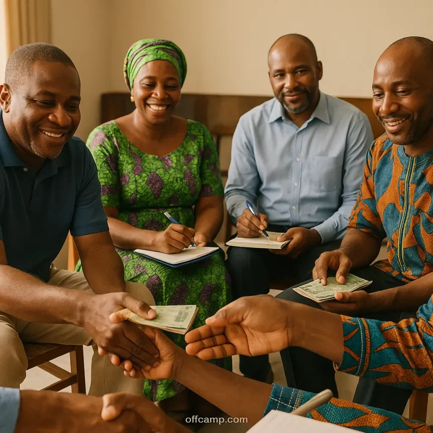 Nigerian community members in cooperative society meeting borrowing money without BVN or NIN verification