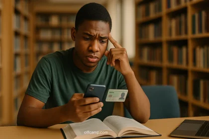 Student loan without BVN - Nigerian university student researching loan options on smartphone