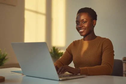 AI training jobs for Nigerians - young professional working remotely on laptop