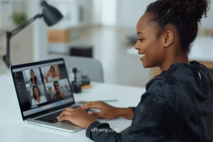 How to teach English online from Nigeria without experience showing Nigerian teacher on video call with laptop