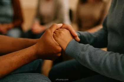 Hands offering comfort and support representing community prayer and care for those battling anxiety and fear